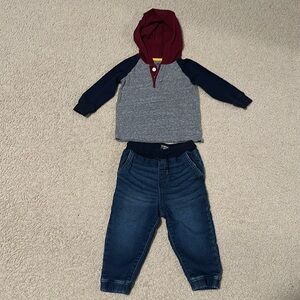 Boys Oshkosh Hooded Tee and pull on Jeans